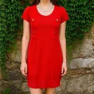 Diane Von Furstenberg Medium Beliz Red Knit Sweater Dress